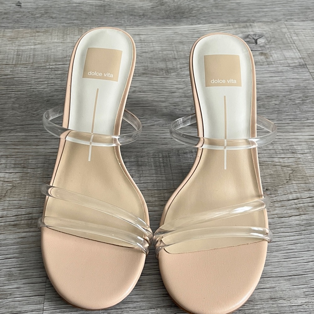 Dolce Vita Blush Sandals with Transparent Straps